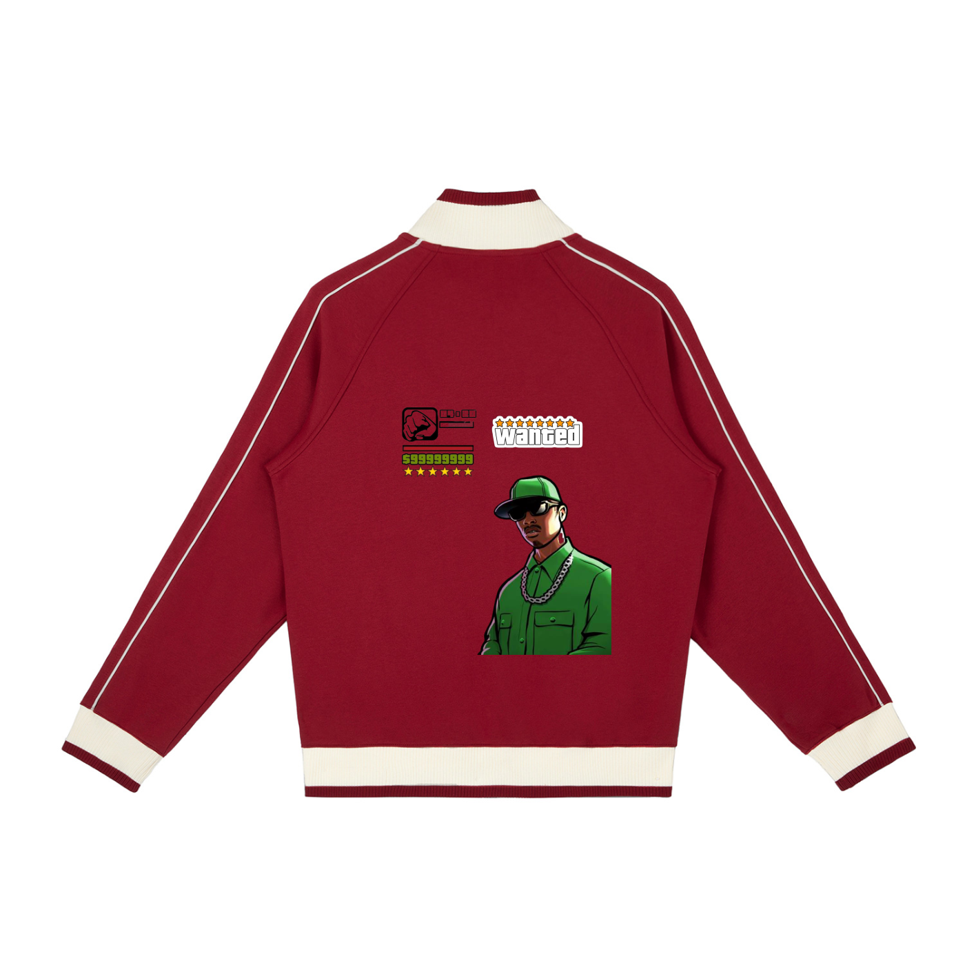 Color Block Raglan Sleeve Zip Track Jacket