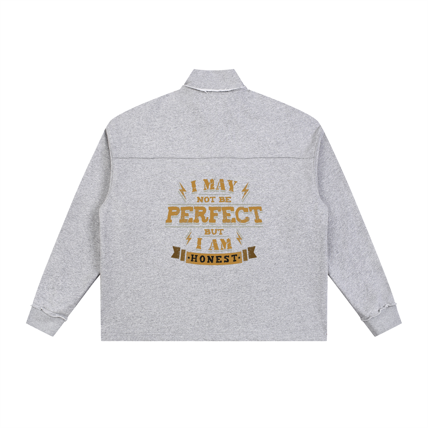 Half-Zip Rolled Edge Fleece Sweatshirt