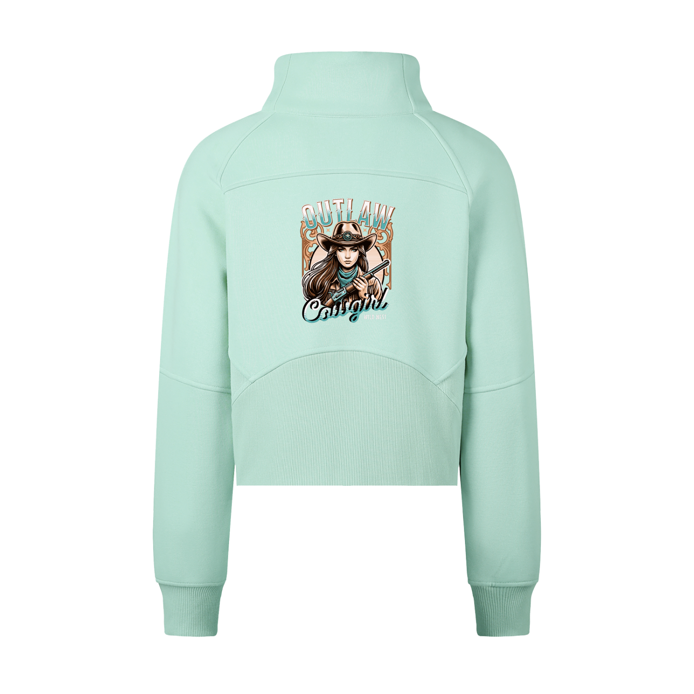 Cropped Half-Zip Sweatshirt(outlaw cowgirl)