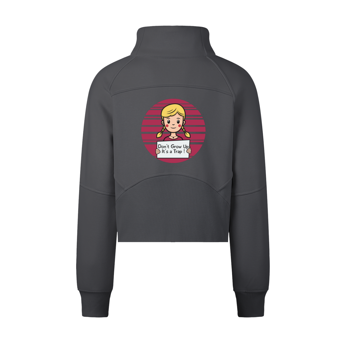 Cropped Half-Zip Sweatshirt (Don't Grow Up)