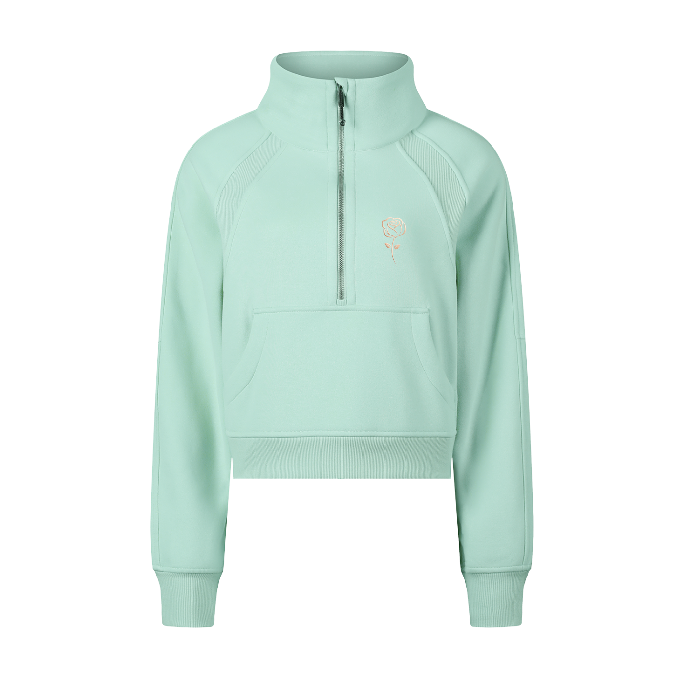 Cropped Half-Zip Sweatshirt