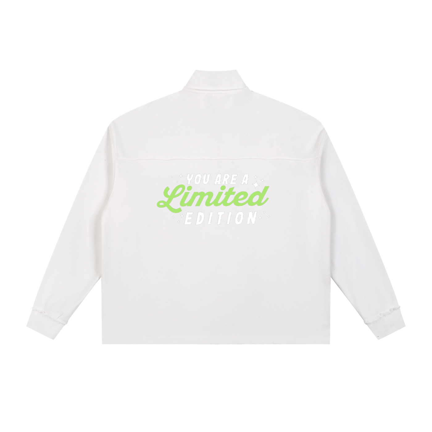 Half-Zip Rolled Edge Fleece Sweatshirt