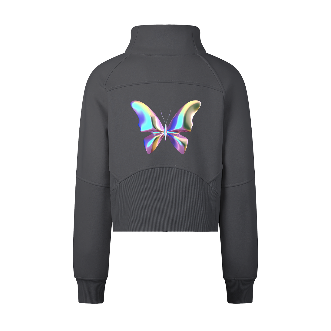 Butterfly Cropped Half-Zip Sweatshirt