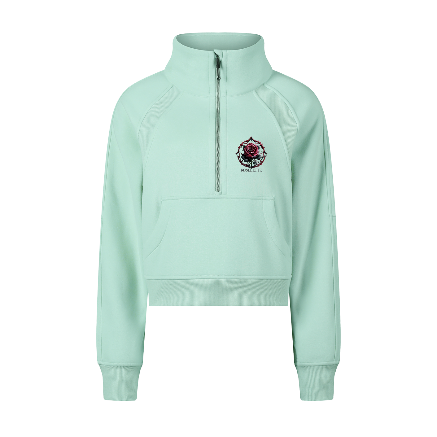 Cropped Half-Zip Sweatshirt (Born to shine)