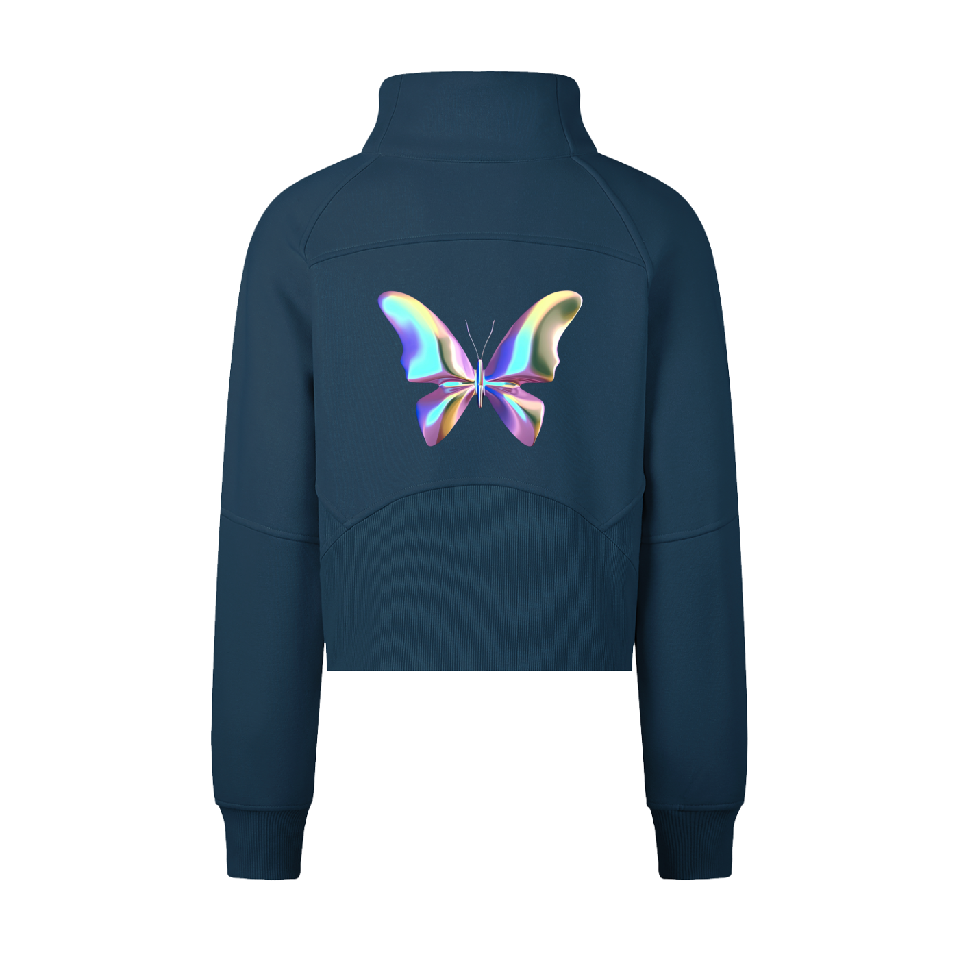 Butterfly Cropped Half-Zip Sweatshirt
