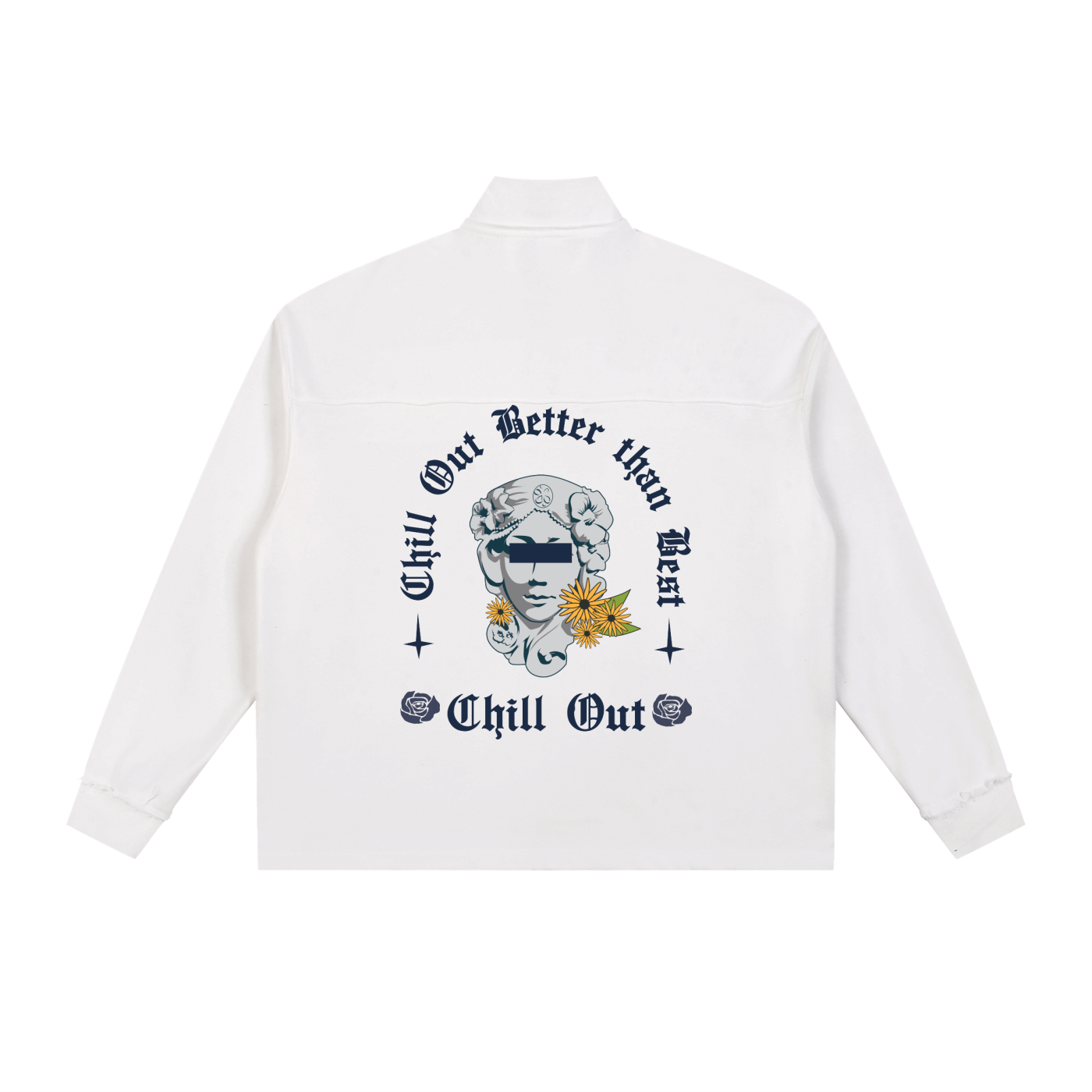 Half-Zip Rolled Edge Fleece Sweatshirt