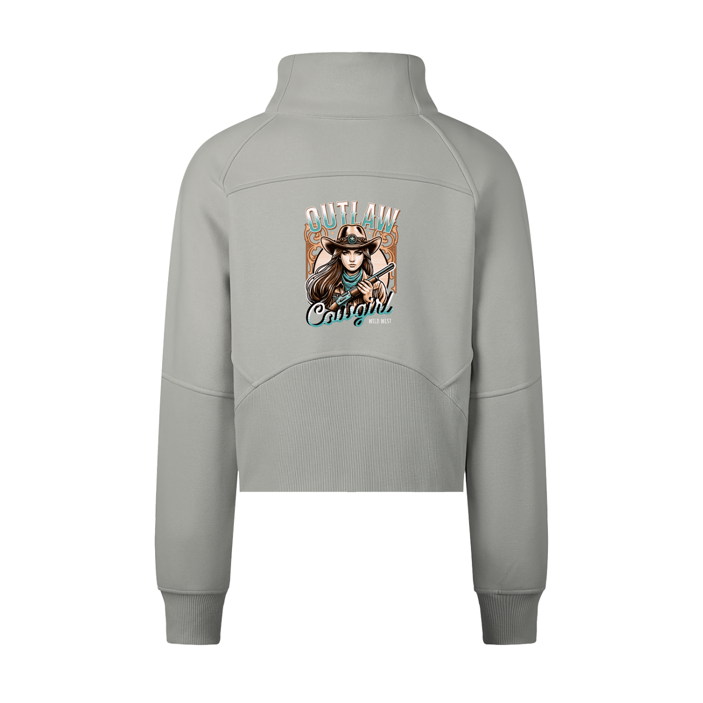 Cropped Half-Zip Sweatshirt(outlaw cowgirl)