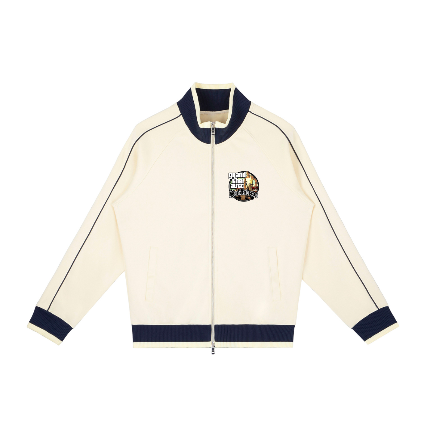 Color Block Raglan Sleeve Zip Track Jacket