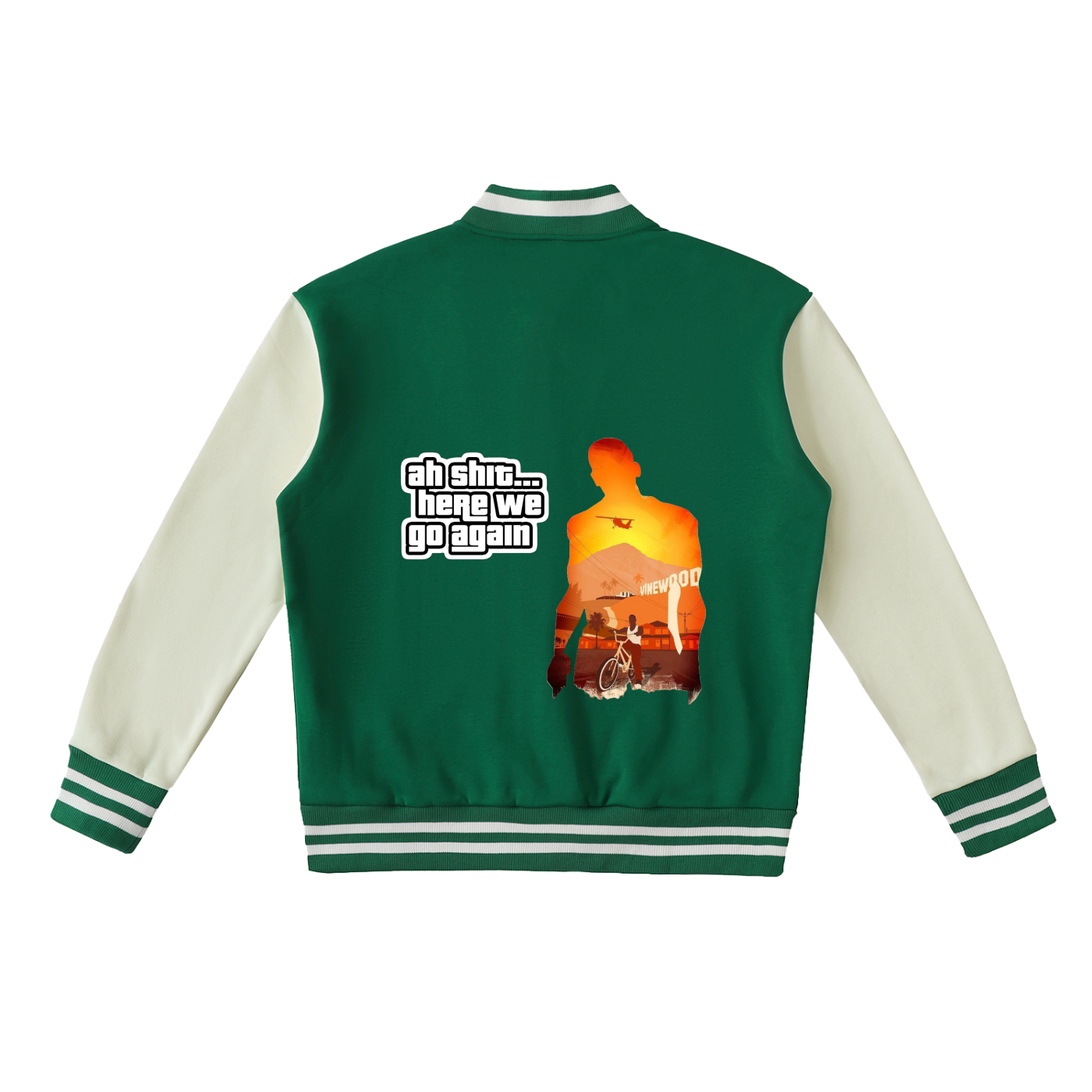 Two-Tone Fleeced Varsity Jacket