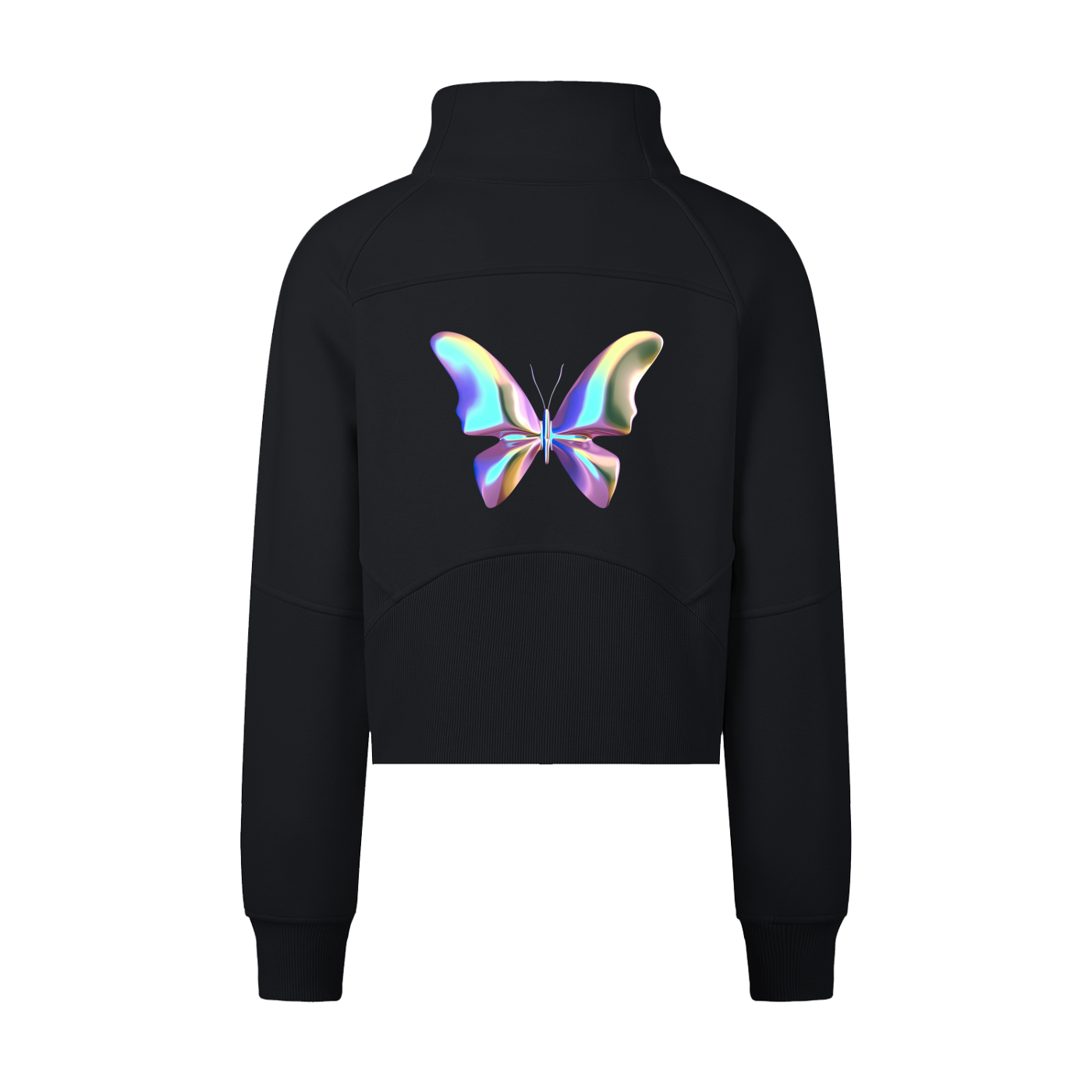 Butterfly Cropped Half-Zip Sweatshirt
