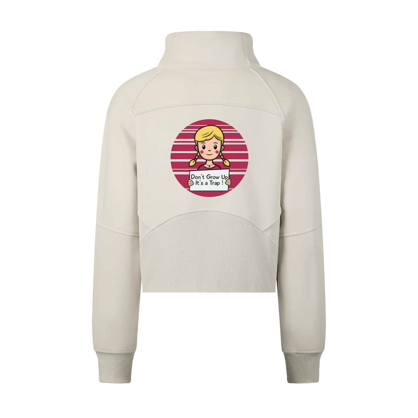 Cropped Half-Zip Sweatshirt (Don't Grow Up)