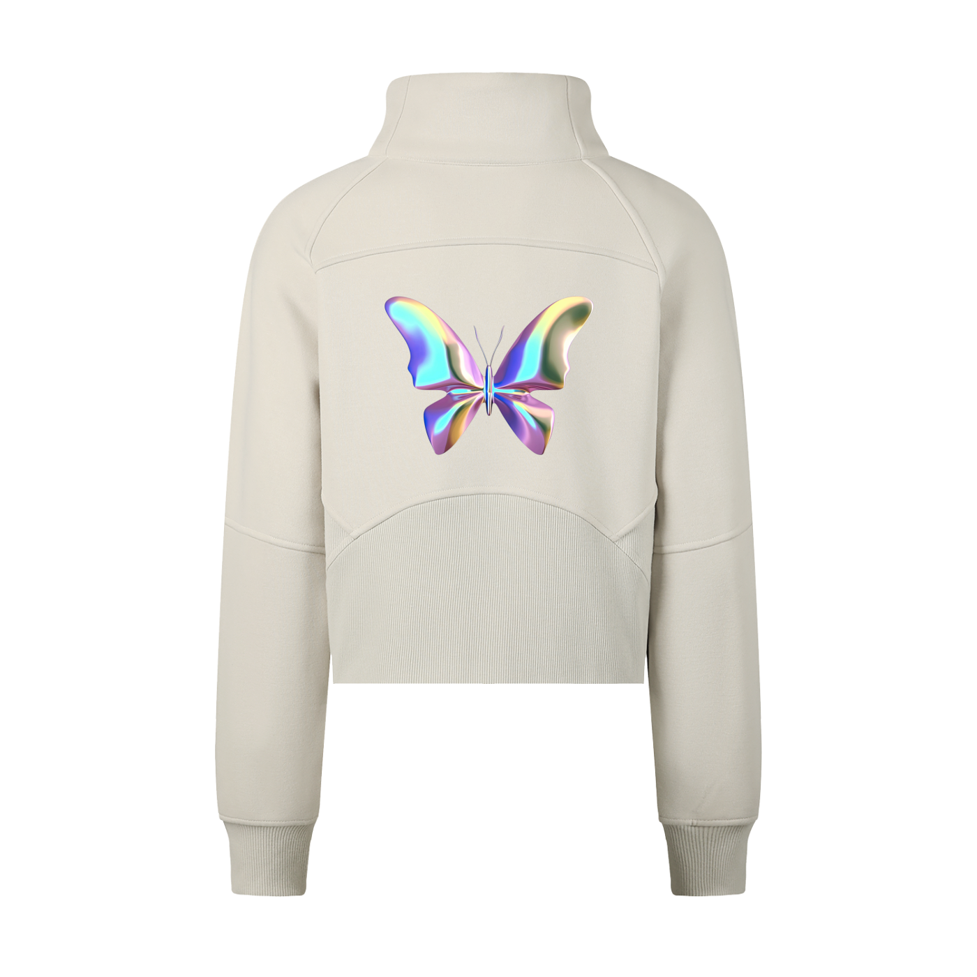 Butterfly Cropped Half-Zip Sweatshirt