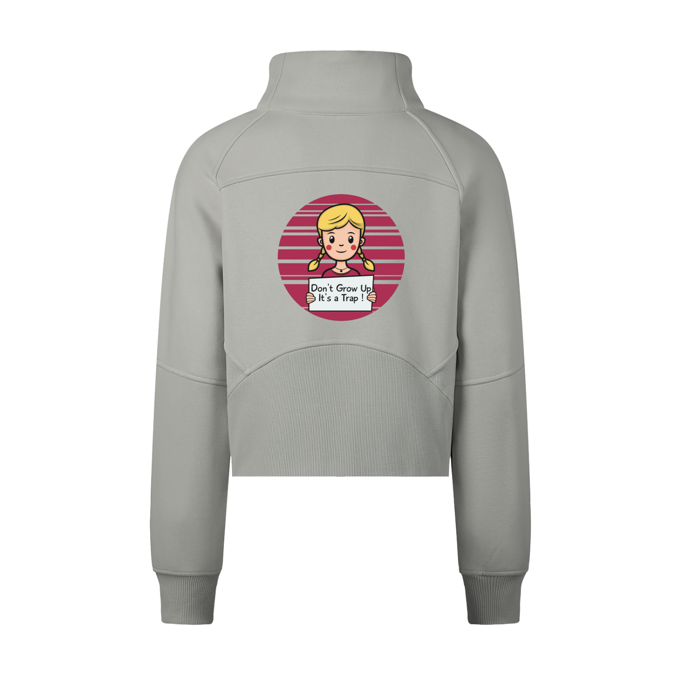 Cropped Half-Zip Sweatshirt (Don't Grow Up)