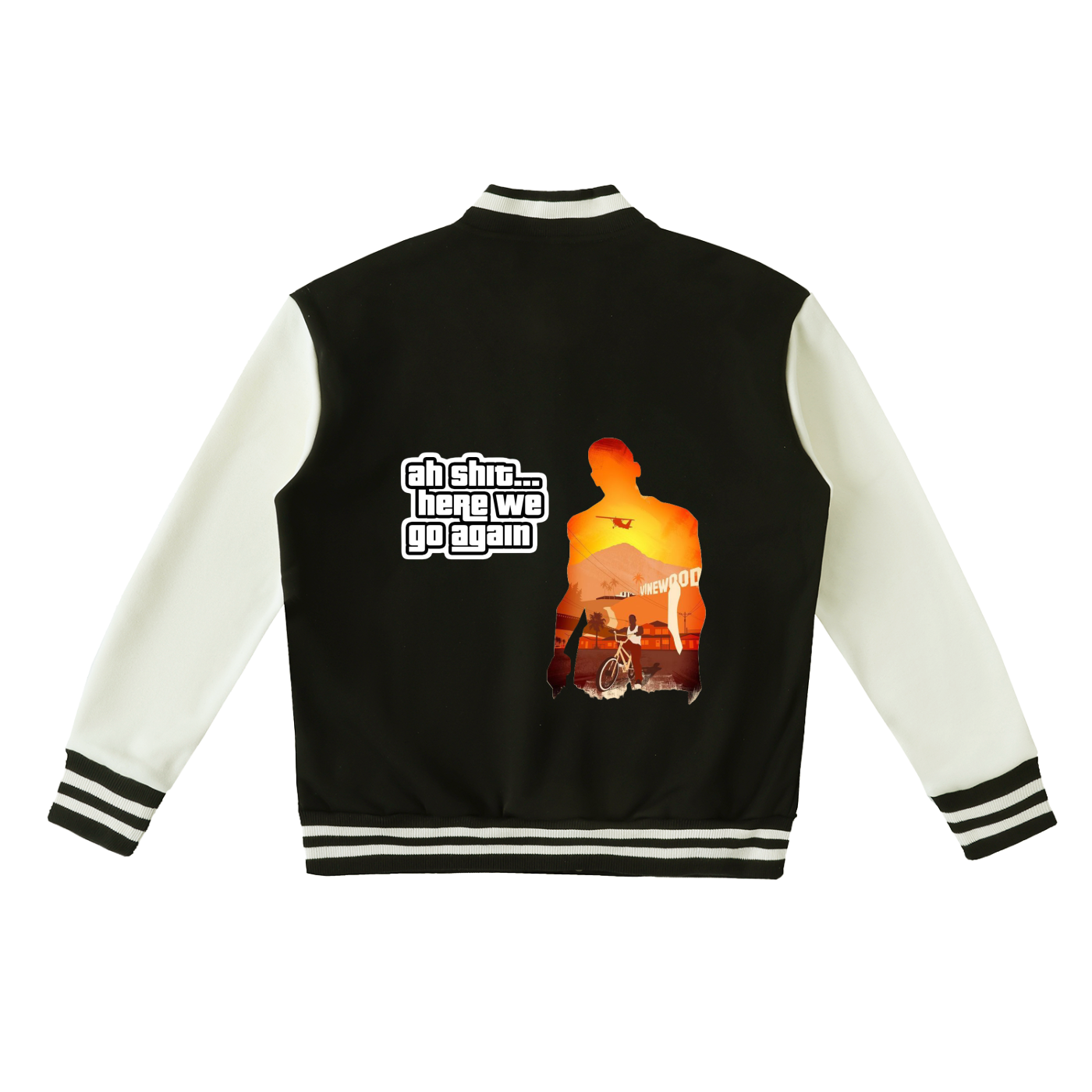 Two-Tone Fleeced Varsity Jacket