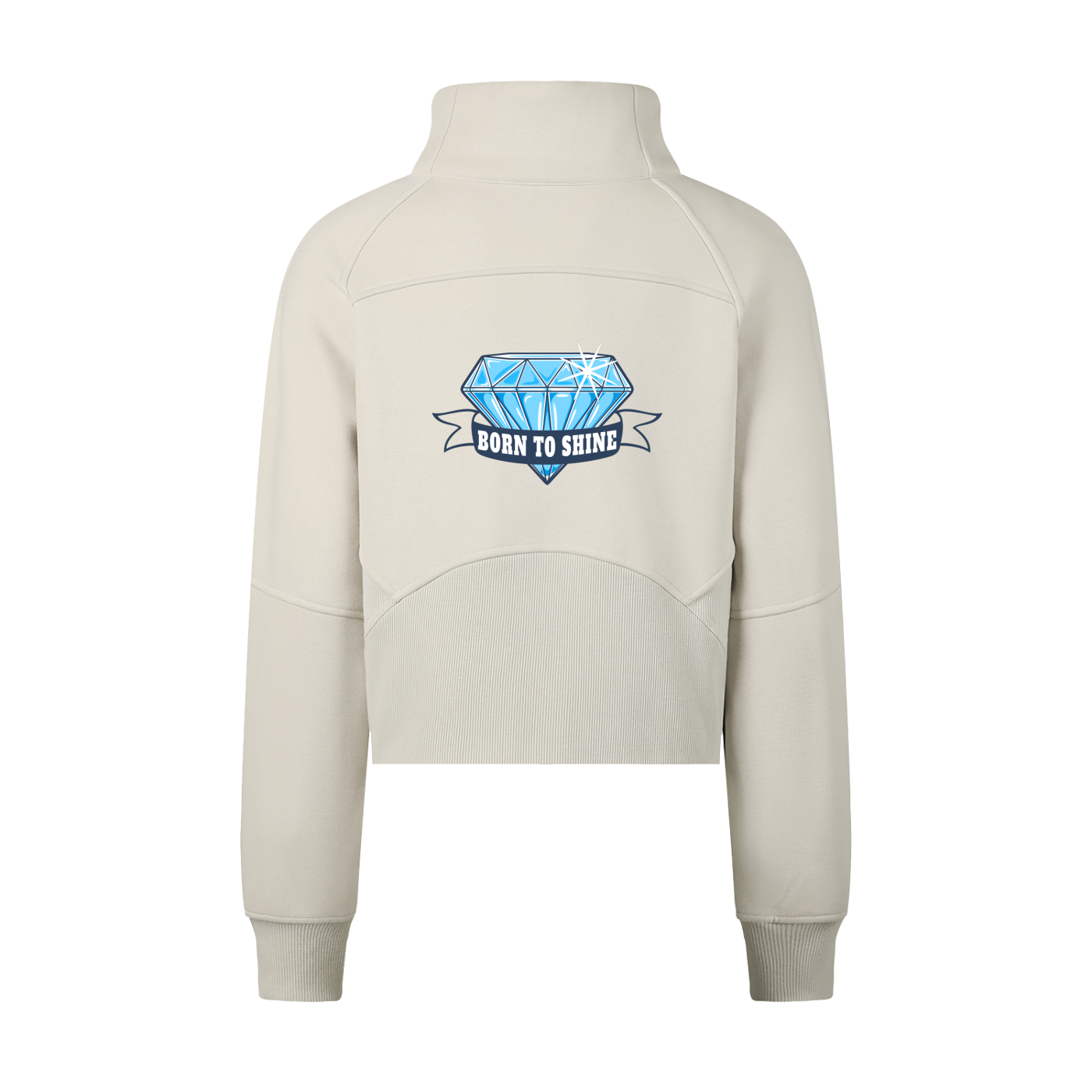 Cropped Half-Zip Sweatshirt (Born to shine)