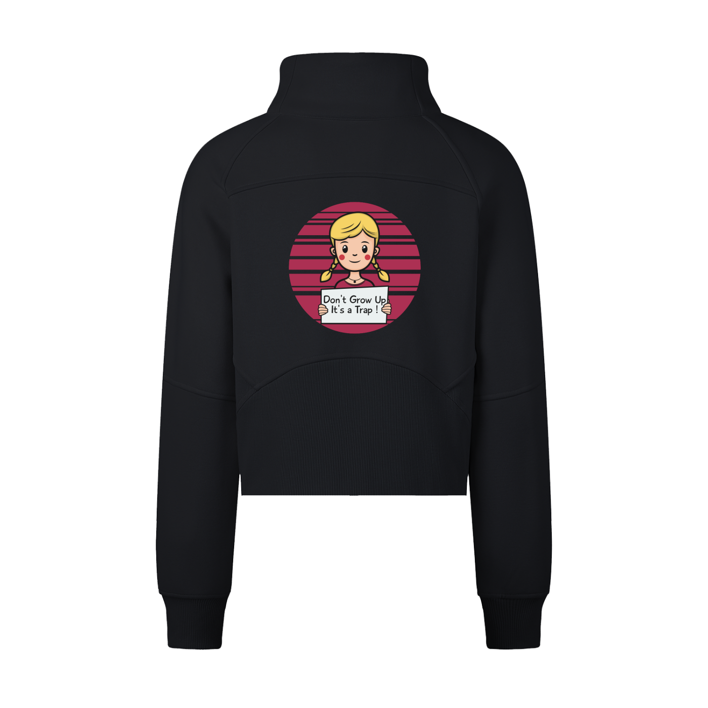 Cropped Half-Zip Sweatshirt (Don't Grow Up)