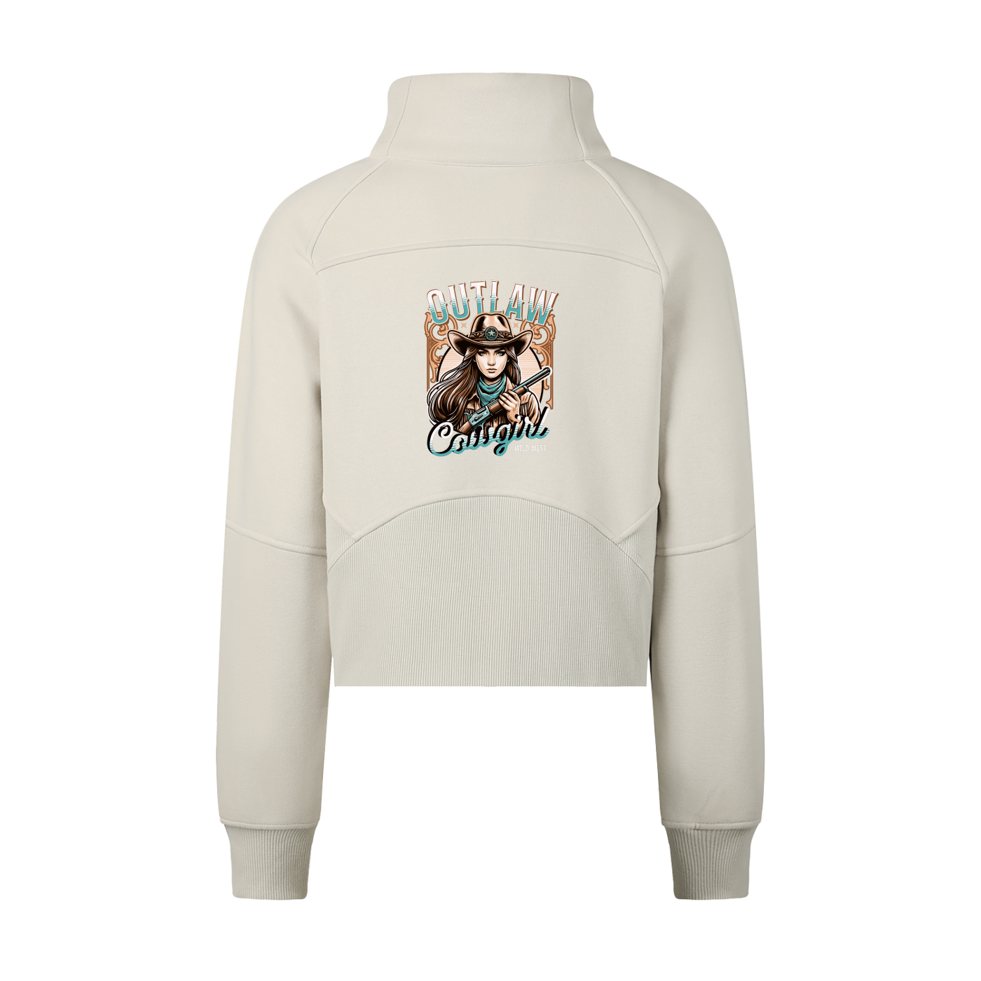 Cropped Half-Zip Sweatshirt(outlaw cowgirl)