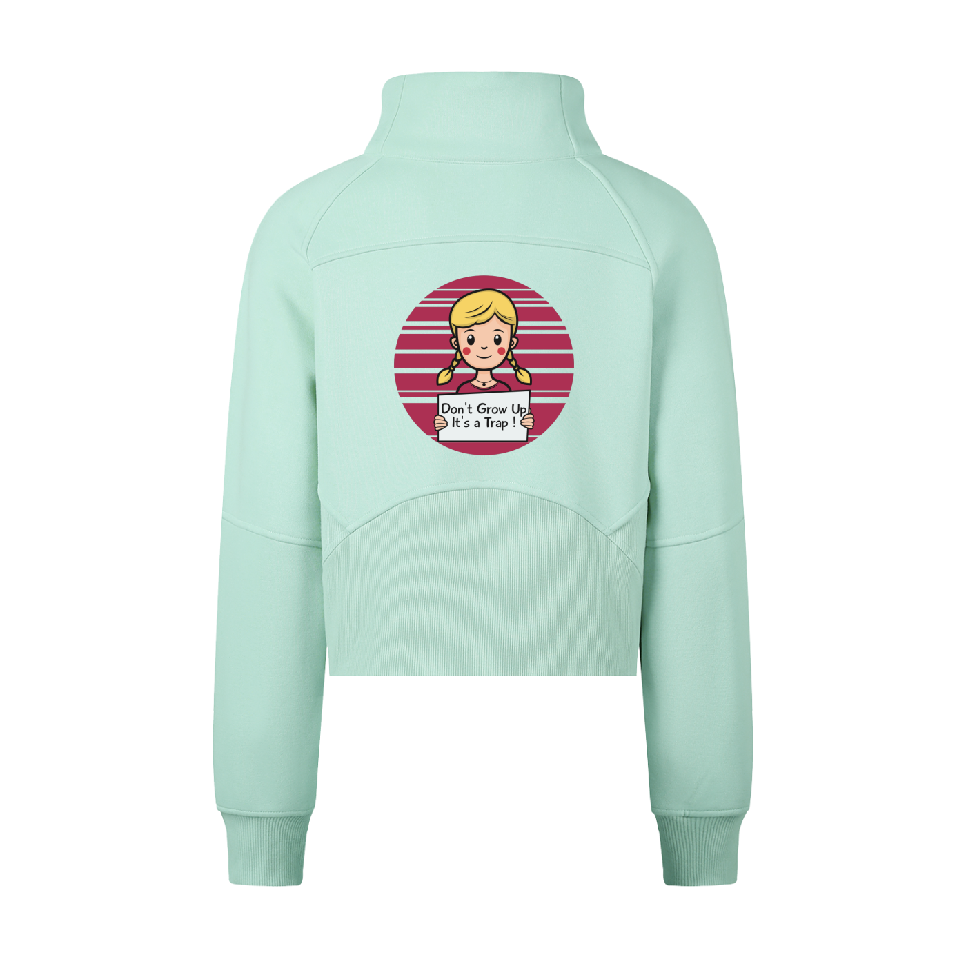 Cropped Half-Zip Sweatshirt (Don't Grow Up)