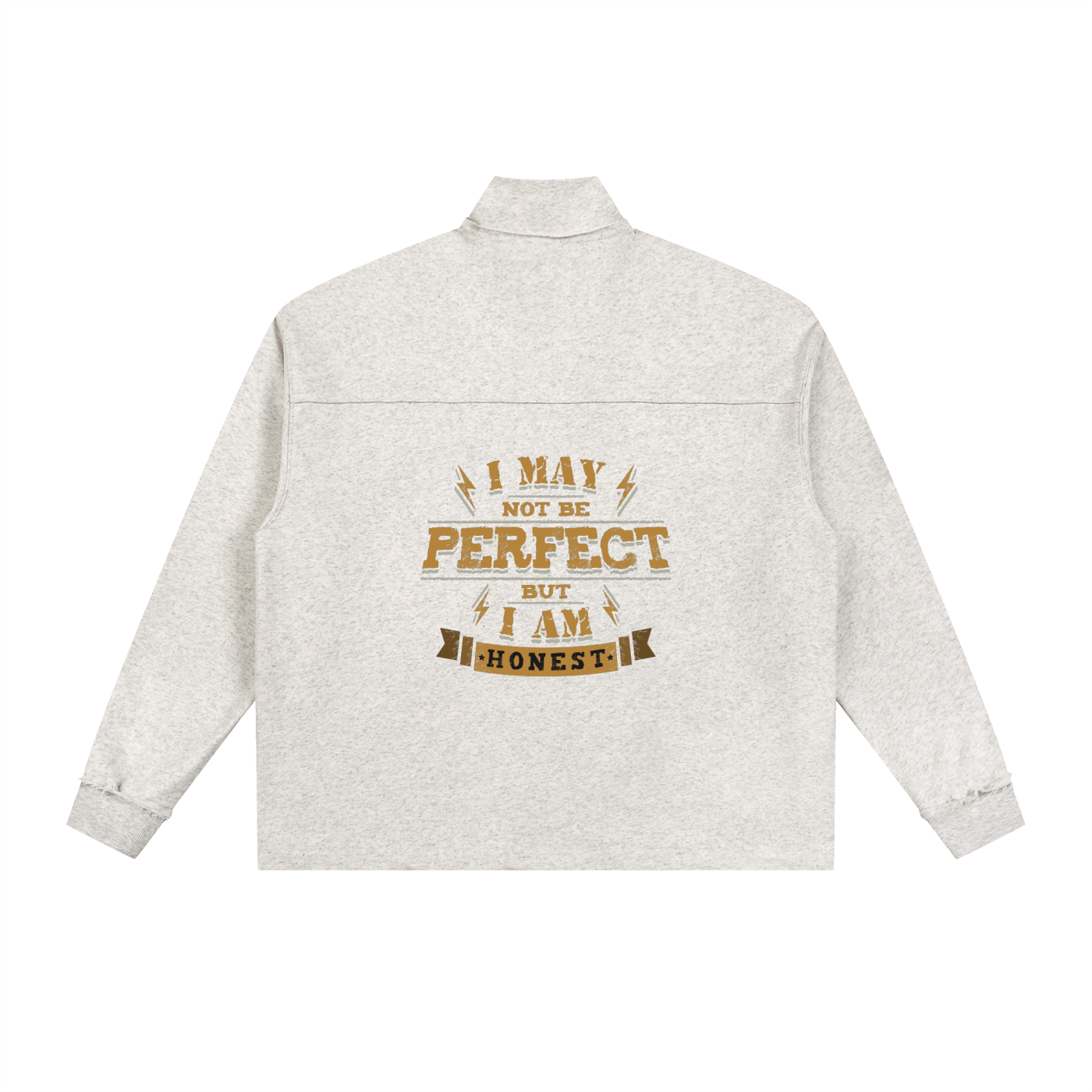 Half-Zip Rolled Edge Fleece Sweatshirt