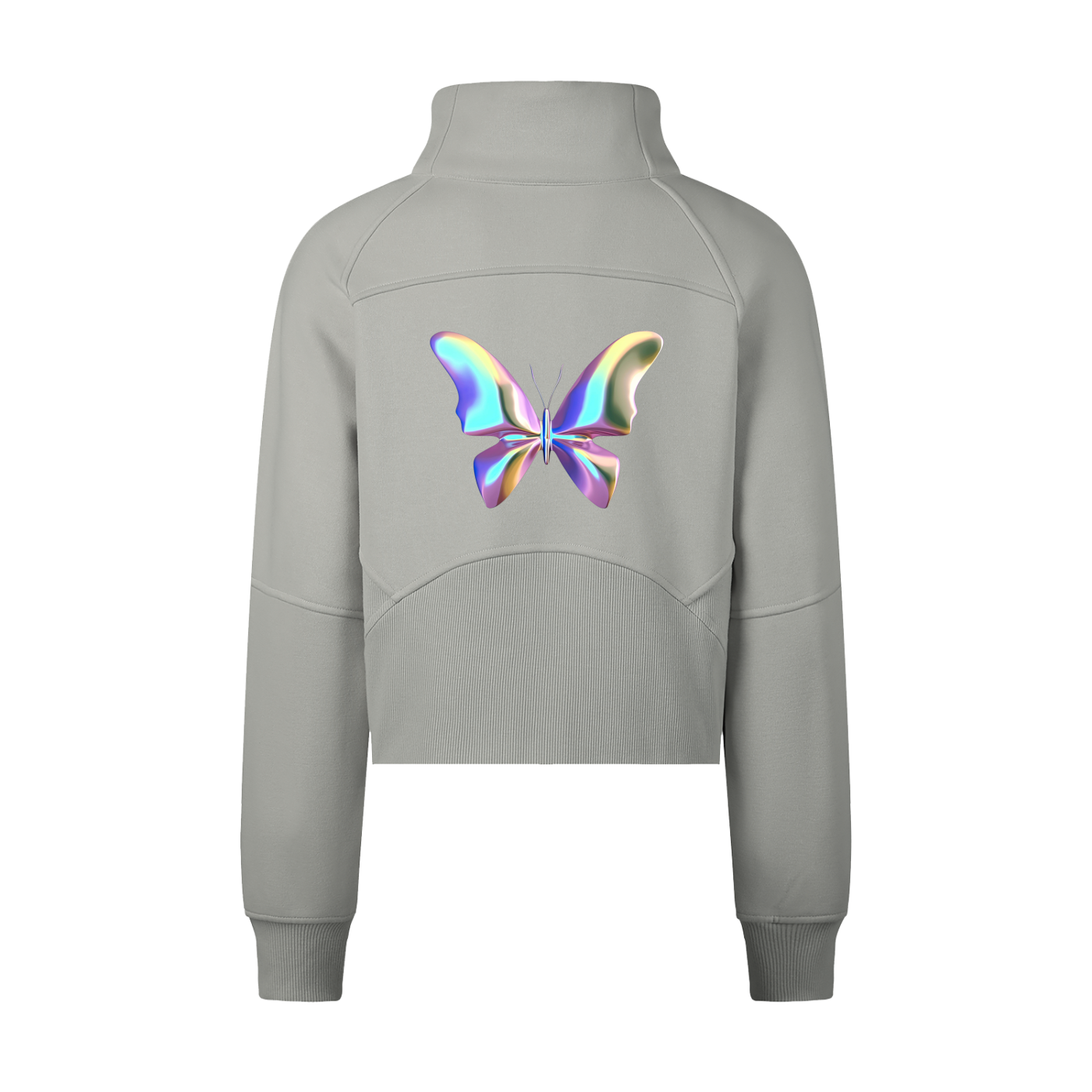 Butterfly Cropped Half-Zip Sweatshirt