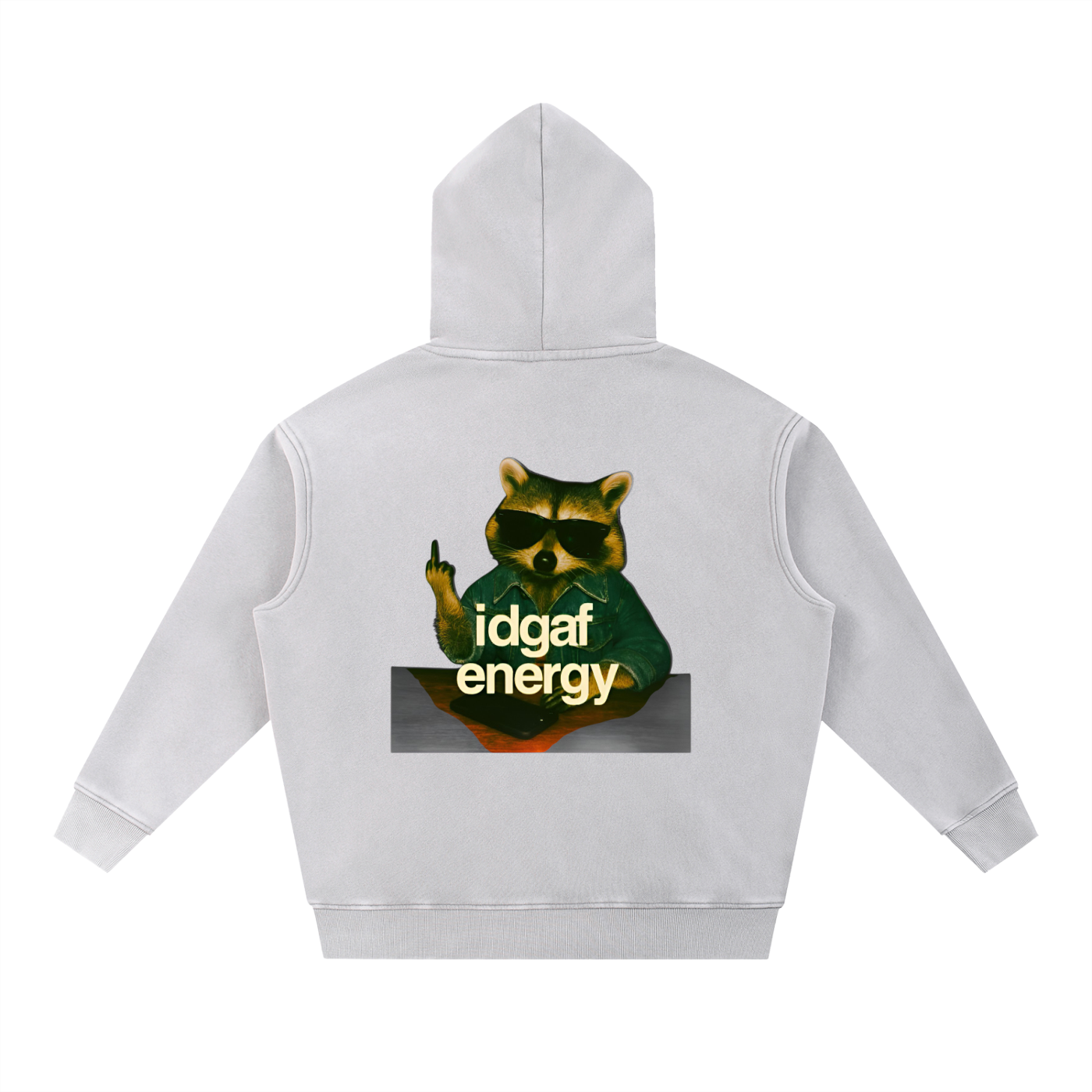 Snow Wash Fleece Oversize Raccoon Hoodie