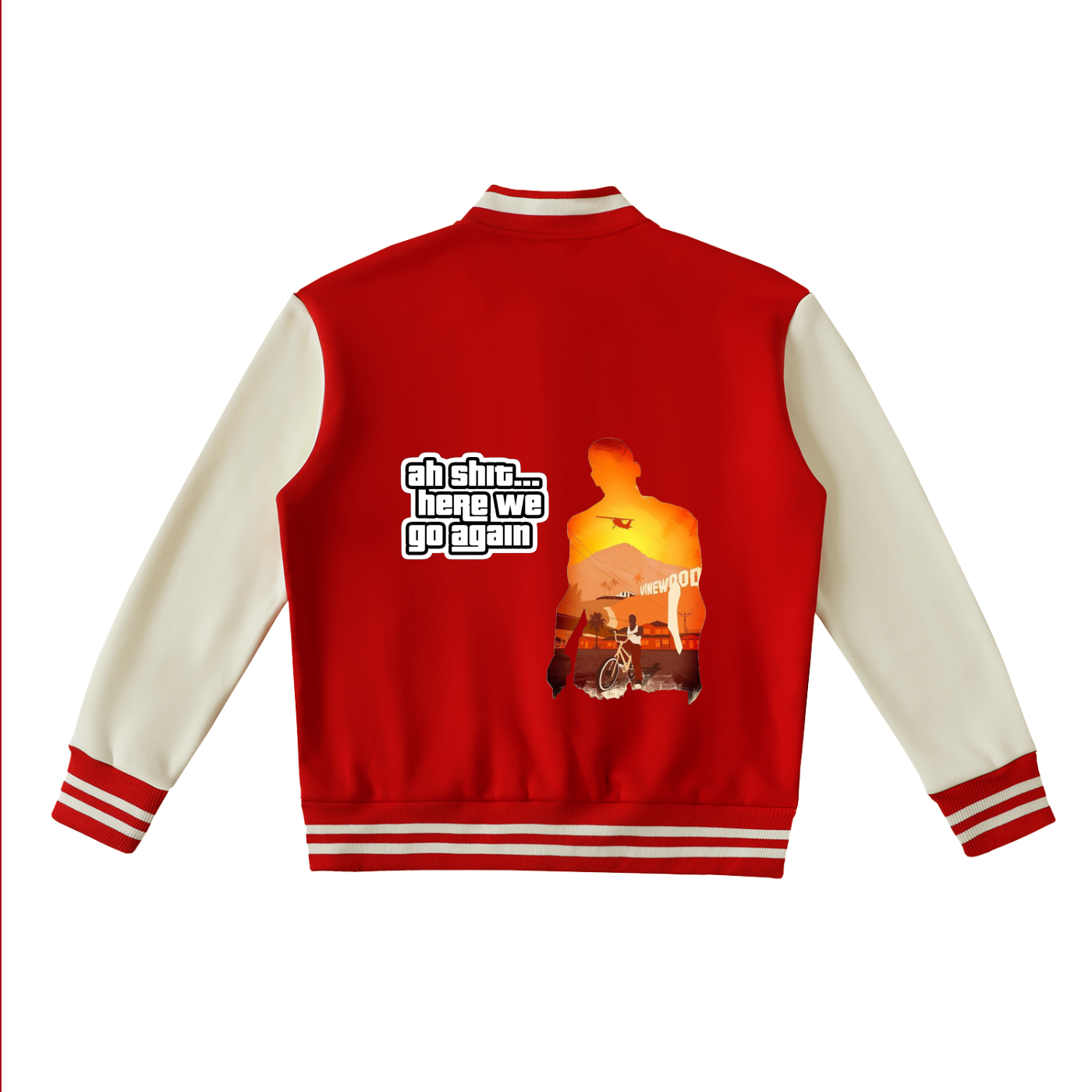 Two-Tone Fleeced Varsity Jacket