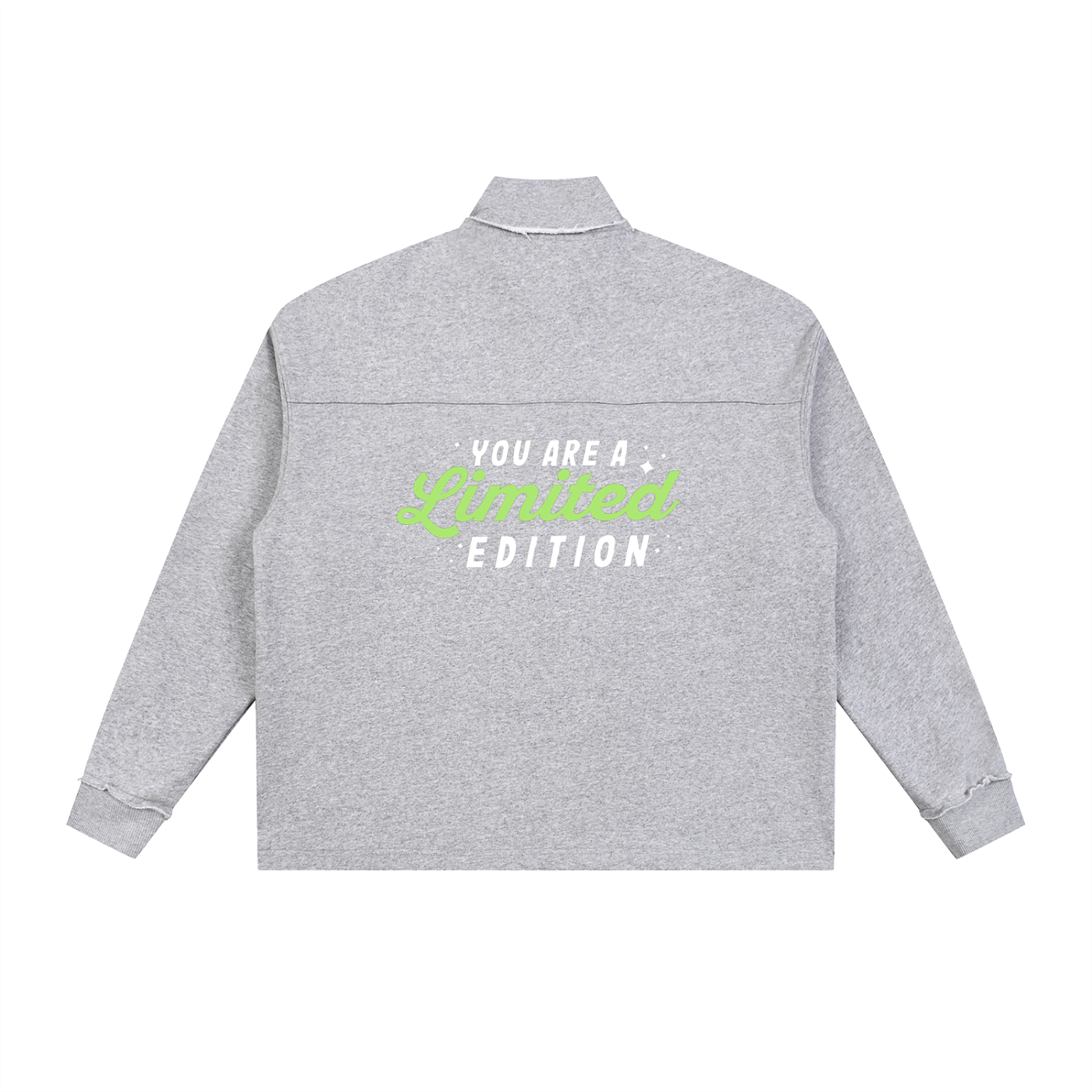 Half-Zip Rolled Edge Fleece Sweatshirt