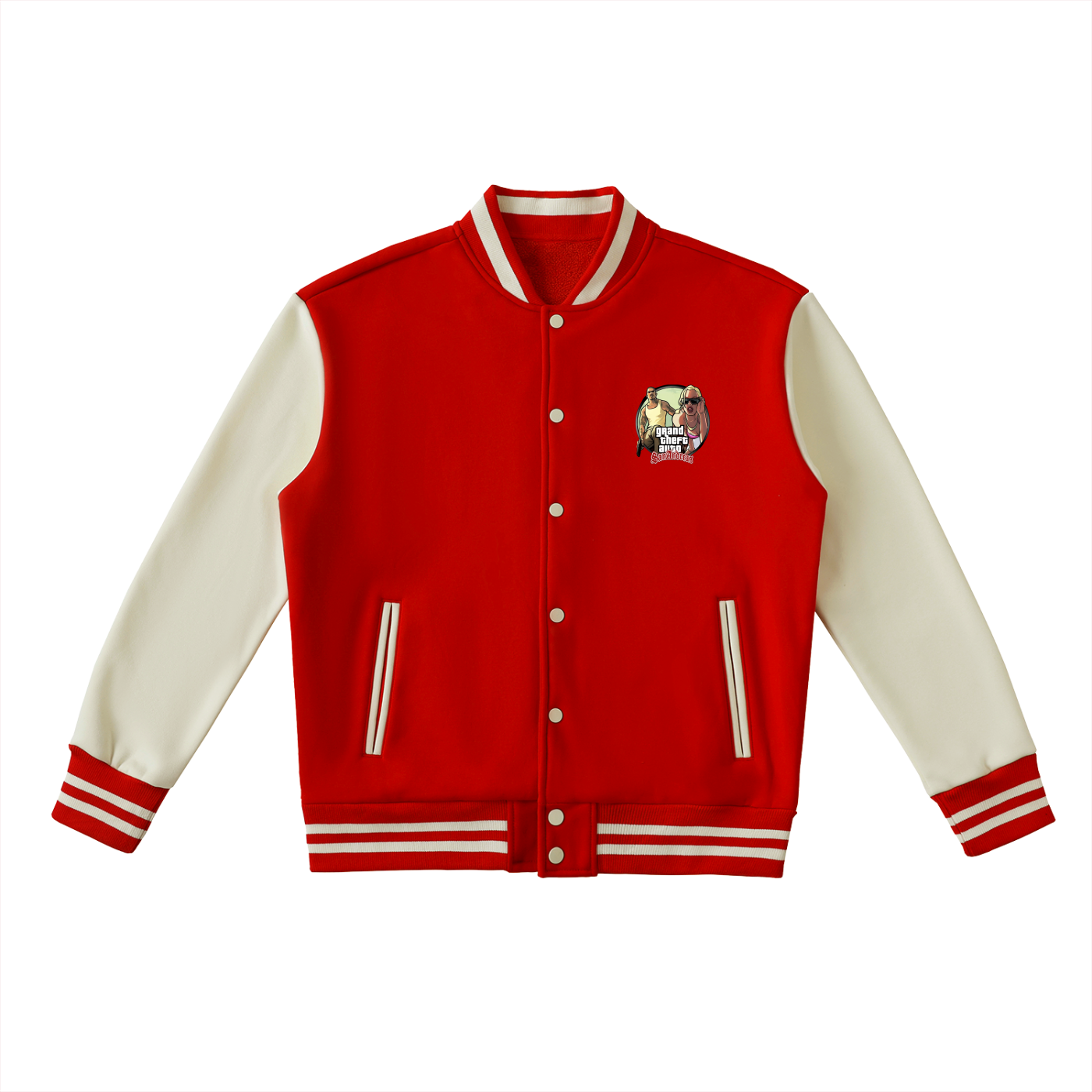 Two-Tone Fleeced Varsity Jacket