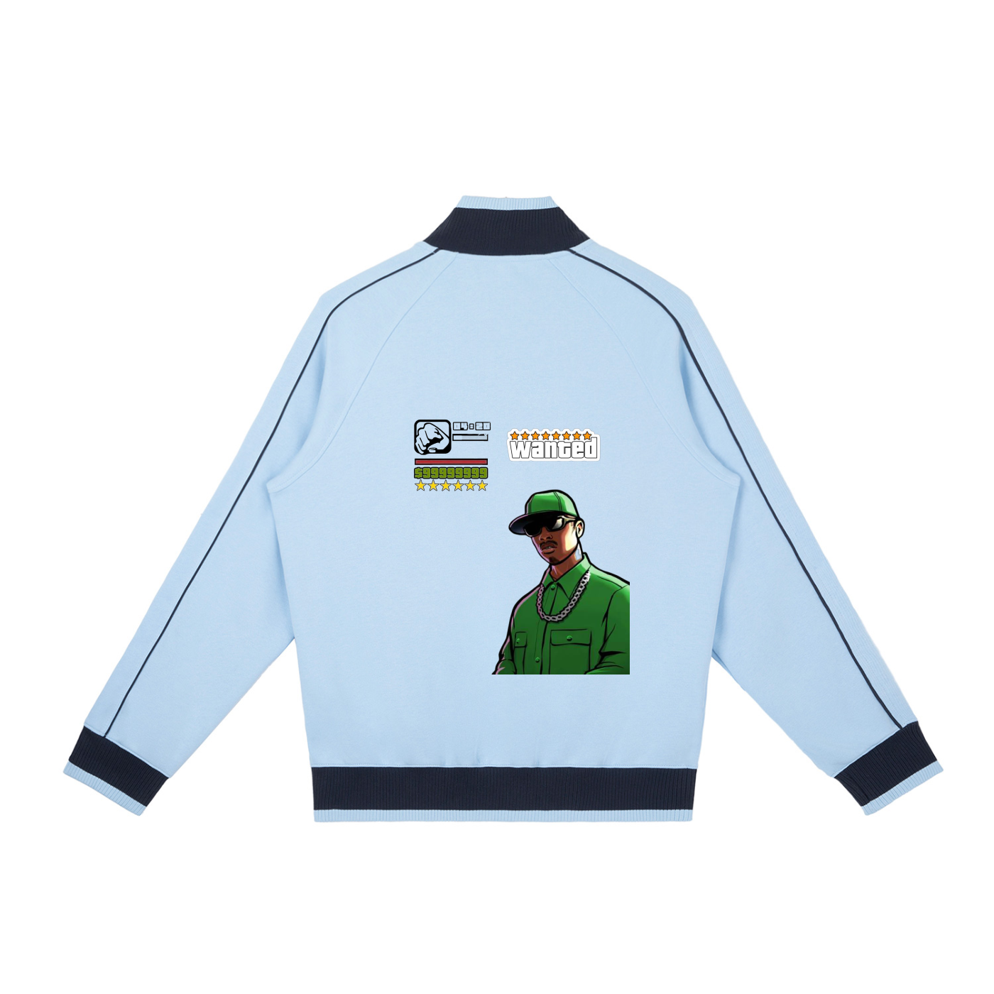 Color Block Raglan Sleeve Zip Track Jacket