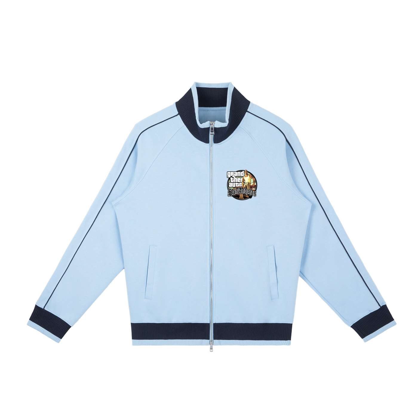 Color Block Raglan Sleeve Zip Track Jacket