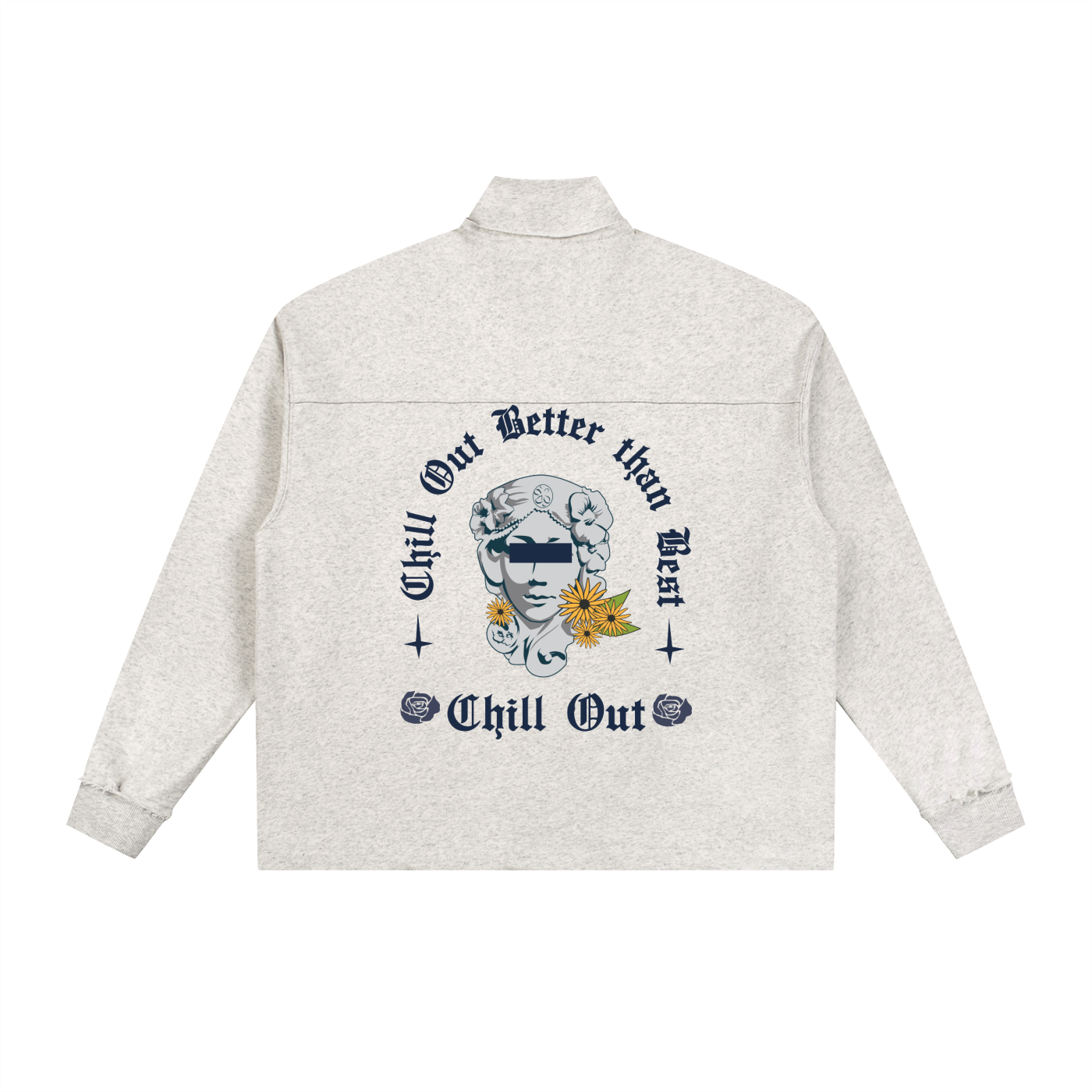Half-Zip Rolled Edge Fleece Sweatshirt