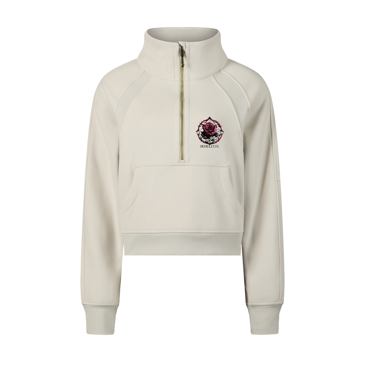 Butterfly Cropped Half-Zip Sweatshirt