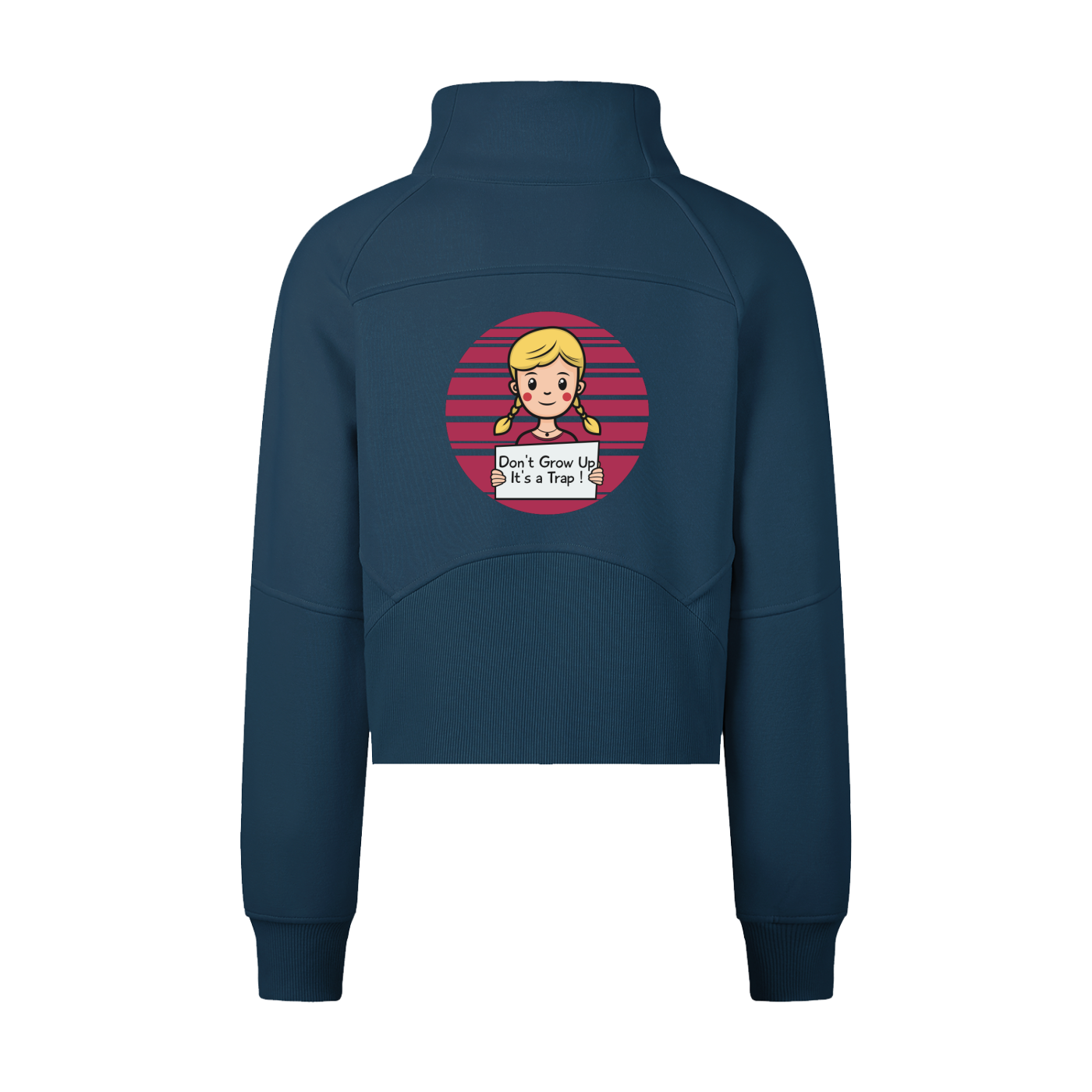 Cropped Half-Zip Sweatshirt (Don't Grow Up)