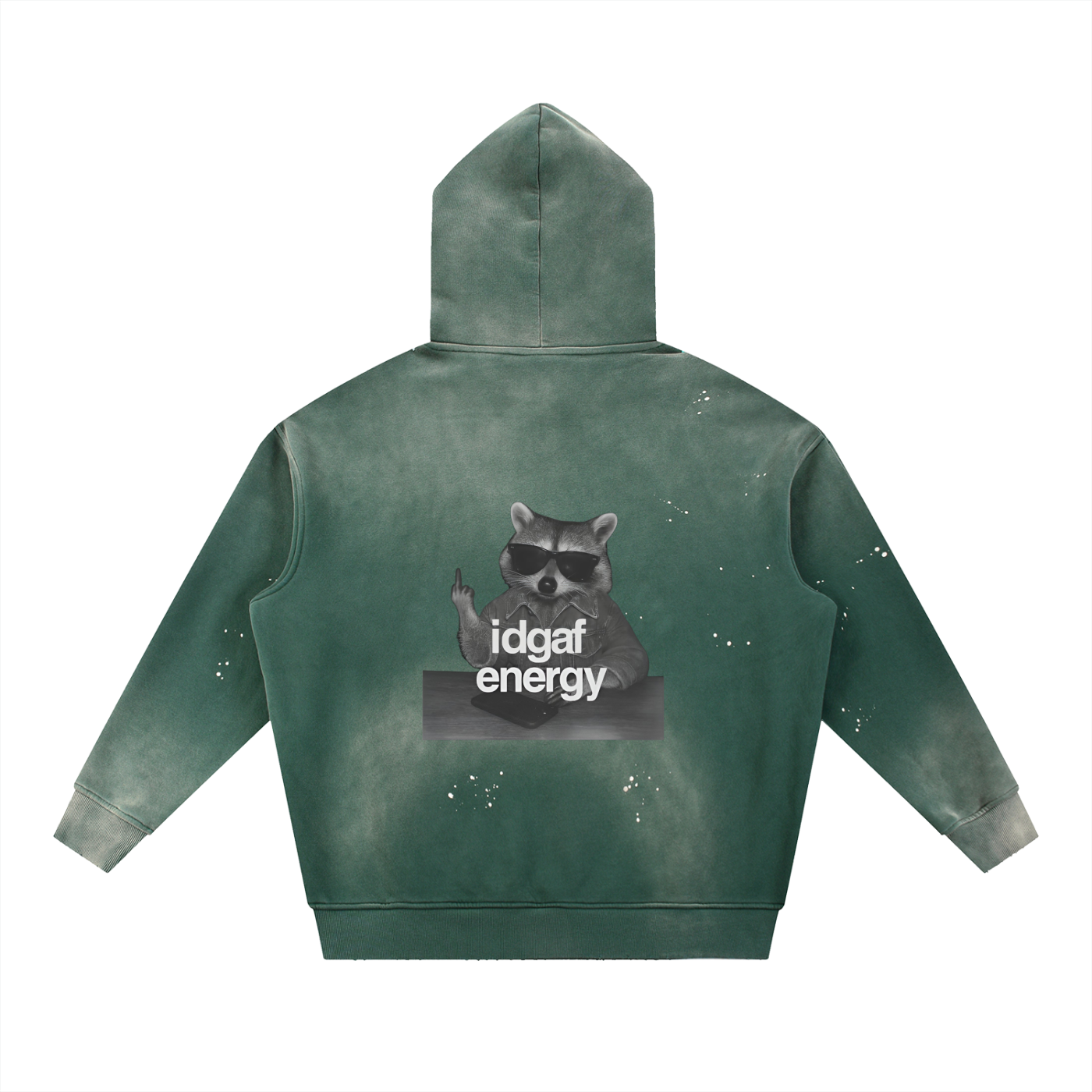 Vintage Washed Frayed Fleece Hoodie