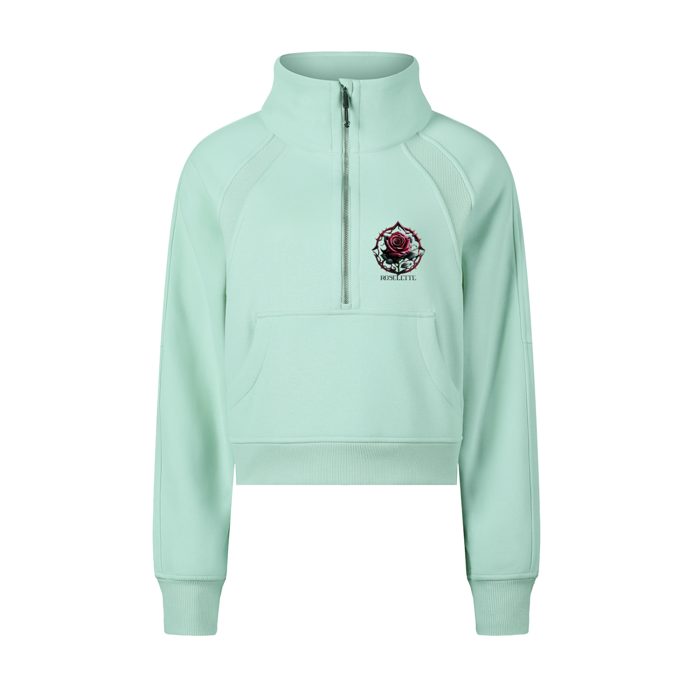 Butterfly Cropped Half-Zip Sweatshirt
